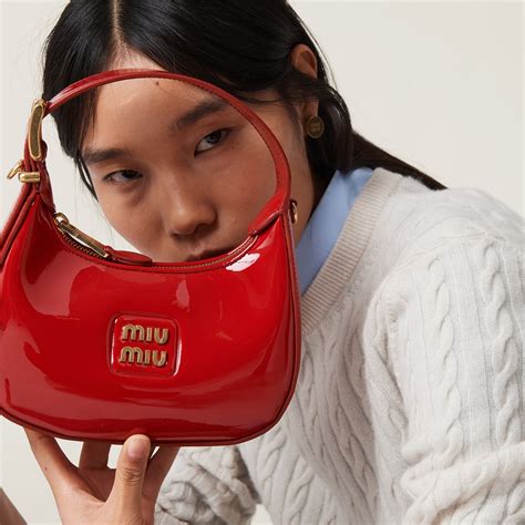 miu miu patent leather hobo bag|Red Patent Leather Hobo Bag .